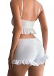 Women's 2 Piece Lingerie Set Ruffle Trim Tie Front Cami Top and Shorts Sleepwear